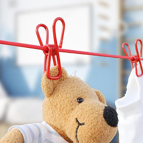 ALINNA Retractable Portable Clothesline, Travel Clothesline with 12 Clothespins for Indoor Laundry Drying, Outdoor Camping Accessories (Red) - style: Red