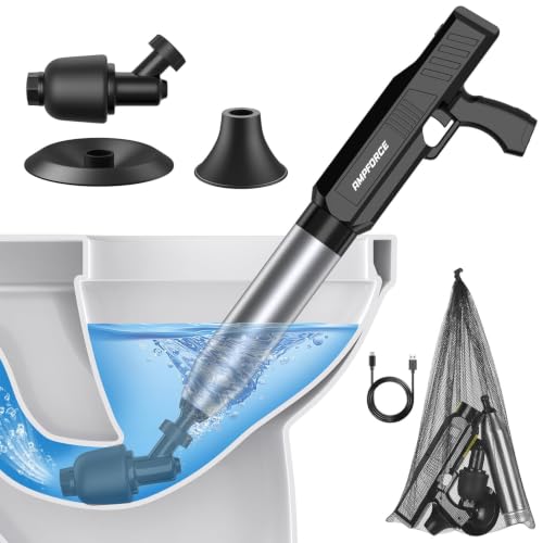 ‌Electric Toilet Plunger for Bathroom, High-Pressure Air Plunger, Heavy-Duty Clog Remover for Toilets, Toilet Drain Unclogger (Ink Black) - color: Ink Black