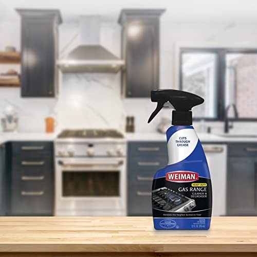 Weiman Heavy Duty Gas Range & Stove Top Cleaner and Degreaser - 4 Pack, 24 Ounces with MicroFiber Cleaning Towel - size: (Pack of 4)