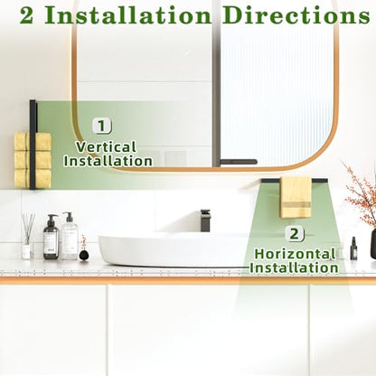 Alise 28 Inch Hand Towel Holder Black Towel Bar for Bathroom Wall Mounted - color: Black, size: 28-Inch
