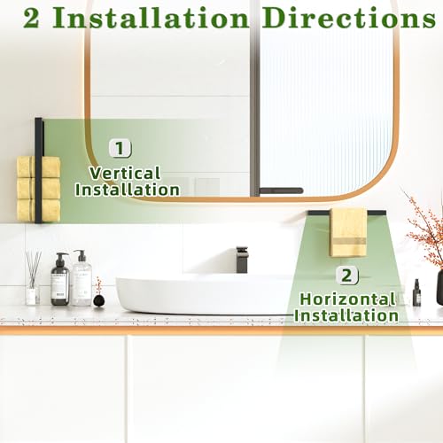 Alise 8 Inch Hand Towel Holder Black Towel Bar for Bathroom Wall Mounted - color: Black, size: 8-Inch