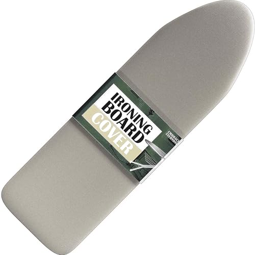 Hearth & Harbor Ironing Board Cover and Pad 15x54 Full Size, Thick Heavy Duty Scorch Resistant Padding Elastic Edge Hook & Loop Fastener, Iron Board Cover with Padding, Linen - color: Linen
