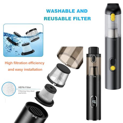 6 pack Hepa Filter Replacement Compatible with Upbooz VC012, AUXITO VC030, OXILAM VC030,VINBYEE, DEDC Car Vacuum, Washable Hepa Filters Works with Upbooz Handheld Vacuum.