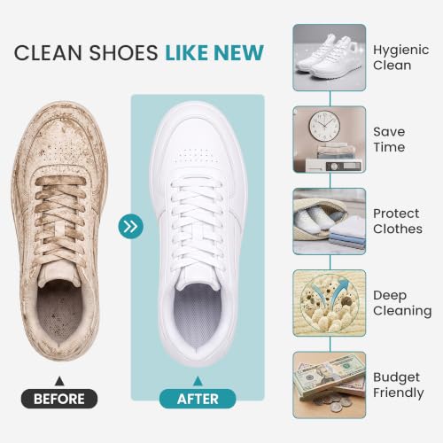 Shoe Washing Machine Bag for Washer and Dryer – 2pc Reusable Shoe Cleaning Bag for Sneakers & Tennis Shoes - color: OFF-WHITE