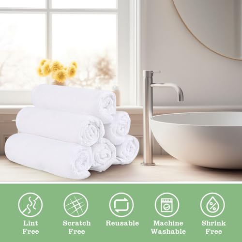 UNIMADE Washcloths 10 Pack Face Towels (12" x 12"), Highly Soft Wash Cloths - color: White, size: 10Pack