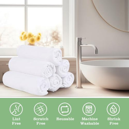 UNIMADE Washcloths 10 Pack Face Towels (12" x 12"), Highly Soft Wash Cloths - color: White, size: 10Pack