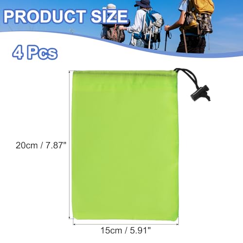 Drawstring Bag with Toggle, Stuff Sack String Waterproof Travel Storage Bags Cinch Stuff Pouch -Fitting for (Gym/Traveling/Hiking/Yoga/Office/Shoes) 6 x 8 & 4 Pack & Light Green - color: Light Green, size: 6 x 8"