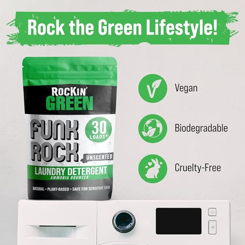 Rockin' Green Pre-Soak Laundry Detergent Unscented Funk Rock 30 Loads - size: 30 Loads