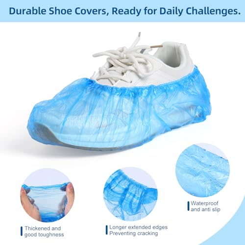 LYSHIYI 1000 Pcs Shoe Covers Disposable, Non-Slip, Reliable Shoe Covers for Indoors, 15.7'' Adjustable Size Great Value Boot Covers for Home, Hospitals, and Businesses - size: Men's US 11–13 / Women's US 12+