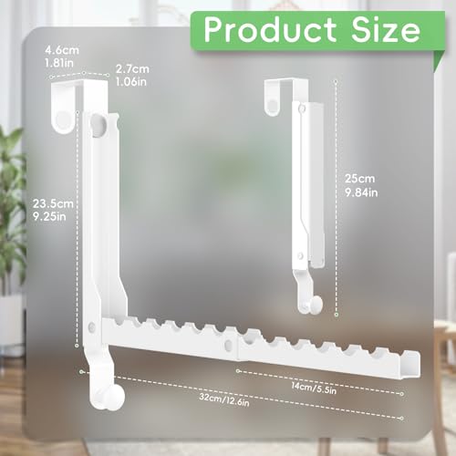 Foldable Over the Door Hooks, Over the Door Hanger for Space Saving - color: White-1(UP)