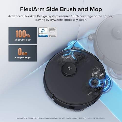 Roborock Qrevo Edge S5A Robot Vacuum and Mop, 18,500Pa, Zero-Tangling, DuoDivide Main Brush, FlexiArm Side Brush, Hot Water Mop Washing & Self-Cleaning, Warm Air Drying, Self-Emptying, Black - color: Black