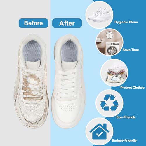 Shoe Washing Machine Bag: Laundry Shoe Bag for Washer and Dryer - 2pc Reusable Shoe Cleaning Bag for Sneaker Tennis Shoes Unstain Cleaner Kit(Cream 2 Pcs) - color: Cream 2pcs