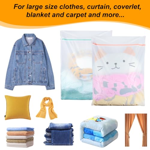 Tenn Well 2Pk 31x23" Delicates Bag Fine Mesh Oversize for Washing - color: White, size: L (31"x23")