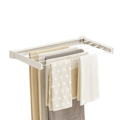 JOOM Wall Mounted Clothes Drying Rack, 27.5 Inch Foldable Rack, White - size: 27.5in