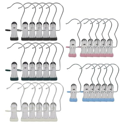 30 Pack Heavy Duty Laundry Hooks, Black, Yellow, Pink, Green, Blue - color: Black,yellow,pink,green,blue