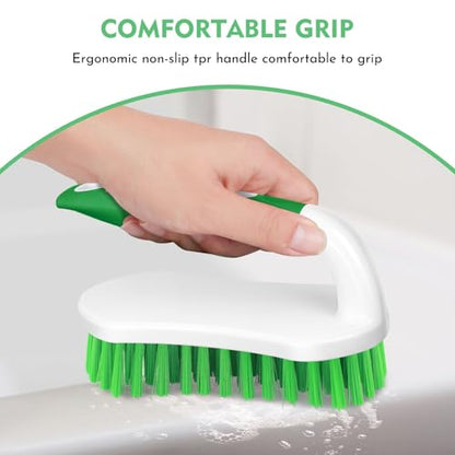 SetSail Scrub Brush, Stiff Bristle Cleaning Scrubber, 2 Pack(Green) - color: Green, size: 2-pack