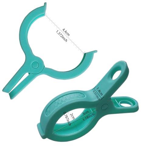Plastic Clothes Pins Spring Clips Heavy Duty Laundry Clothespins Beach Towel Clips Clothes Pins Air-Drying Clothing Pin ，Set of 8 (Green) - color: Green