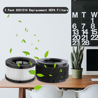 2 Pcs DC5151H HEPA Filter Compatible with DEWALT Wet Dry Vacuum - size: 2 Pack + 4 Foam Filters