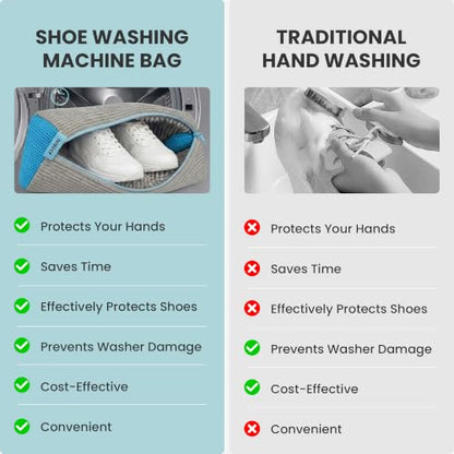 Shoe Washing Machine Bag for Washer and Dryer – 2pc Reusable Shoe Cleaning Bag for Sneakers & Tennis Shoes - color: GREY