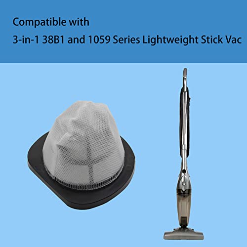 6 Pack 2037423 Filter Compatible with Bissell 3-in-1 Lightweight Stick Vac 38B1, 38B1L, 1059 Series, Compare to Part# 2037423 & 2037424 (6 Pack Vacuum Filter & 8 Pack Foam Filter) - size: 6 Filters with 8 Foam Filters