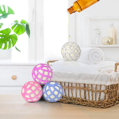 Dryer Balls – Patented Silicone Guard, Natural Wool Core, Super Anti-Tangle & Saves Drying Time, Reduces Static & Noise, Natural Fabric Softener, XL 3" (Pink Light Blue, Pack of 4) - size: Pink Light Blue