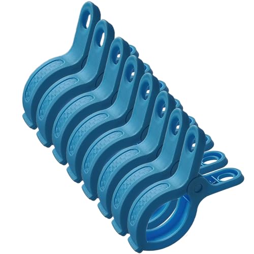 Plastic Clothes Pins Spring Clips Heavy Duty Laundry Clothespins Beach Towel Clips Clothes Pins Air-Drying Clothing Pin ，Set of 8 (Blue) - color: Blue