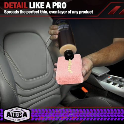 AIDEA Microfiber Applicator Pads-8 Pack, Car Wash Sponge, Pink - color: Pink, size: 8 PK
