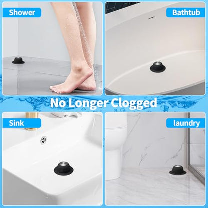 Aluvor Shower Drain Hair Catcher Bathtub Drain Cover Sink Drain Protector - color: Silver Black