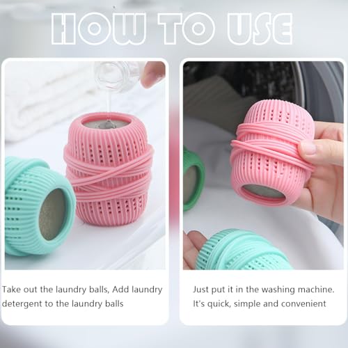 3 Pcs Washing Machine Laundry Ball Reusable Fabric Softener Dispenser Balls for Washing Machine Softener Liquid Refillable Ball Cleaning Tool Household Dryer Balls (Pink Blue Green)