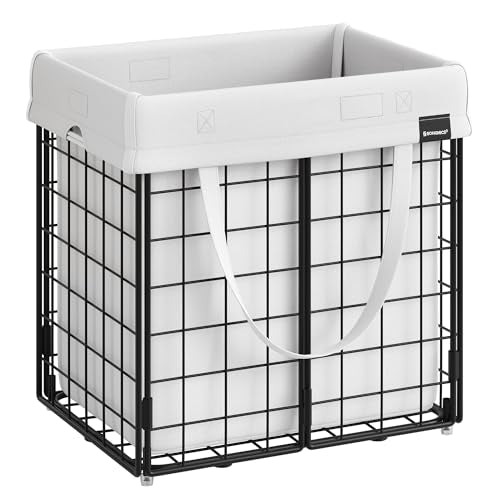 SONGMICS Laundry Hamper, Collapsible, 11 Gal. (50L) - color: Cream White, size: 50 L