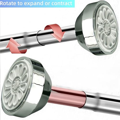 Telescopic clothes rod, adjustable clothesline rod, shower curtain rod, retractable metal wardrobe hanger for bathroom, wardrobe, kitchen, laundry room, balcony（35“-62“） - size: 35.5 to 63 inches