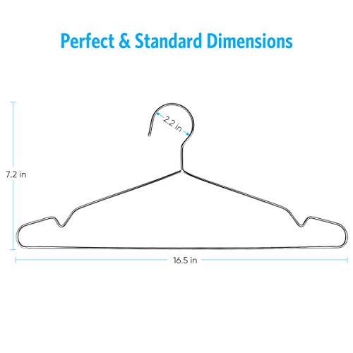 Fayleeko Stainless Steel Wire Hangers - 50 Pack Heavy Duty, Space Saving 16.5 inch Ultra Thin Coat Hangers - size: 50Pack 16.5inch