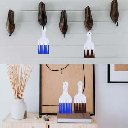 4Pcs Air Conditioner Fin Cleaner kit AC Coil Cleaning Brush Condenser Fin Straightener AC Evaporator Comb Radiator Repair Clean Tool (4 Brown and Blue) - color: 4 Brown and Blue