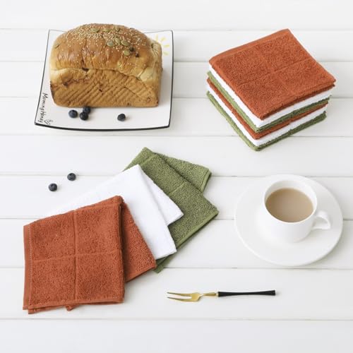 Glynniss Dishcloths Kitchen Highly Absorbent Dish Rags 100% Cotton Dish Cloths for Washing Dishes, Cleaning (11 x 11 Inches, 12 pcs, White) - color: White, size: 11x11 inches