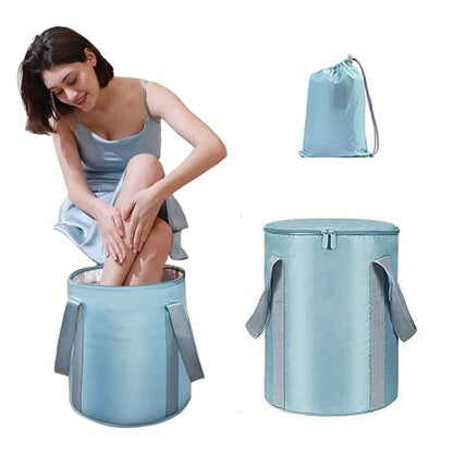 7.5 Gallon Insulated Collapsible Tub with Lid, Portable Space Saving Bucket