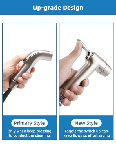 2 Mode Kitchen Sink Side Sprayer with Water Flow Restrictor, Brushed Nickel - color: Brushed Nickel, style: braided hose/dual spray mode
