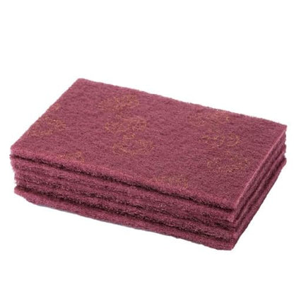 Heavy Duty Scouring Pads, Durable Professional 5pcs Set, Industrial Sponge Scourers, Abrasive Red Cleaning Pads for Home Kitchens, Restaurants, BBQ Enthusiasts, Oven Grates, Cookwa - color: Red