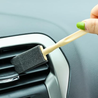 5PCS Crevice Cleaning Brush for Small Gaps, Professional Car Vent Detailing Brush with Foam Sponge, Multi-Purpose Gap Cleaning Tool for Kitchen Blinds and Home Deep Cleaning
