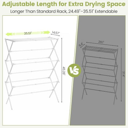 APEXCHASER Oversized Clothes Drying Rack, 45.28" H × 14.57" D - color: Grey White, size: Large