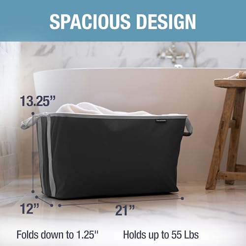Collapsible Laundry Basket - Midnight Black/Shadow Gray (2PK) - color: Black Gray