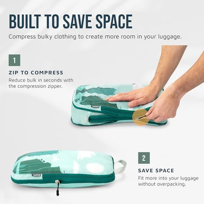 TRIPPED Travel Gear Large Compression Packing Cubes 7-Piece Set for Travel - color: Getaways