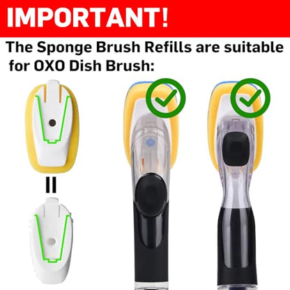 Sponge Brush Refills for OXO Soap Dispensing Dish Brush - color: 4-pack-blue