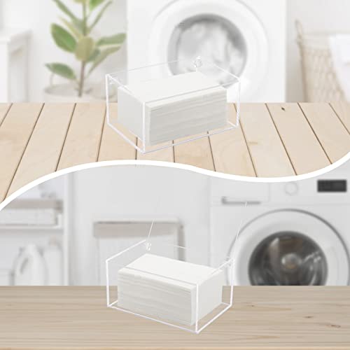 Watpot Acrylic Dryer Laundry Sheet Holder Dispenser Clear Container Box with Lid - color: Clear
