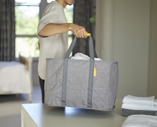 Joseph Joseph Hold-All Max Collapsible 55L/14.5 Gallon Washing Laundry Basket Bag, Durable Fabric, Moisture Resistant, Grey - color: Grey, size: 55L