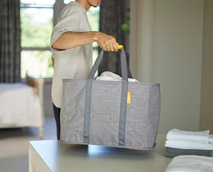 Joseph Joseph Hold-All Max Collapsible 55L/14.5 Gallon Washing Laundry Basket Bag, Durable Fabric, Moisture Resistant, Grey - color: Grey, size: 55L