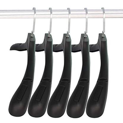 DEDU Suit Hangers for Men 20 Pack, Extra Wide Suit Hanger Non Slip Width 17.7", Thick Plastic Coat Hangers Black with Metal Hook - color: Black-20
