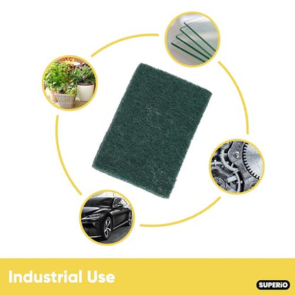 Scouring Pad Non-Scratching Scrubber Non-Scratch Cleaning Scrub Pads Heavy Duty Scouring Pad Reusable Kitchen Scrubbing Pad Pack of 21 Green, by Superio - color: Green, size: 21-pack