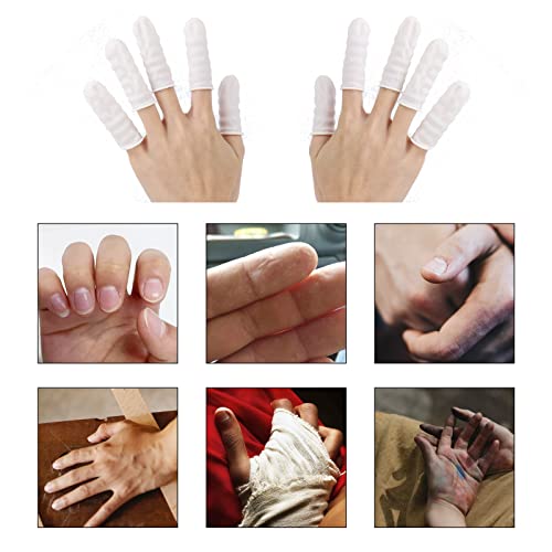 acDesign 300Pcs Finger Cots Medium Latex Finger Cots White Finger Protectors for Injured Finger,Cracked Finger,Sports - size: Medium