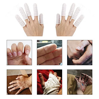 acDesign 300Pcs Finger Cots Medium Latex Finger Cots White Finger Protectors for Injured Finger,Cracked Finger,Sports - size: Medium