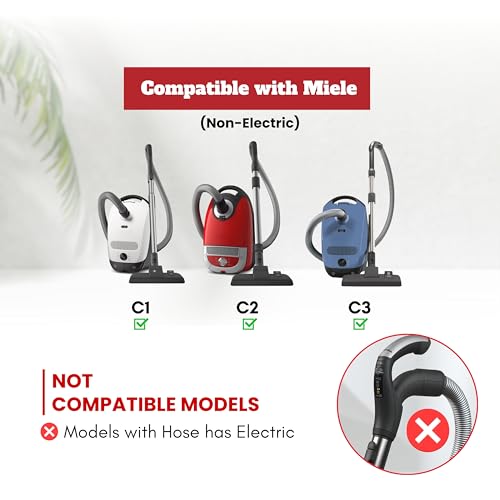For Miele Vacuum Attachments Accessories 1-3/8'' Inner Diameter Compatible with Miele C1 C2 C3 Vacuum Cleaners -Household Cleaning Attachment Kit (Non-Electric Extension Wand) - style: Non-Electric Extension Wand